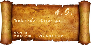 Anderkó Orsolya névjegykártya