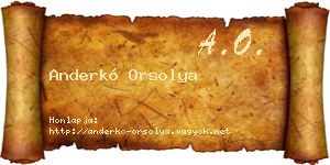 Anderkó Orsolya névjegykártya