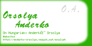 orsolya anderko business card